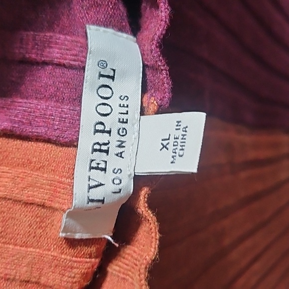 LIVERPOOL Mock Neck Pullover Colorblock Rib Knit Sweater - Picture 4 of 4